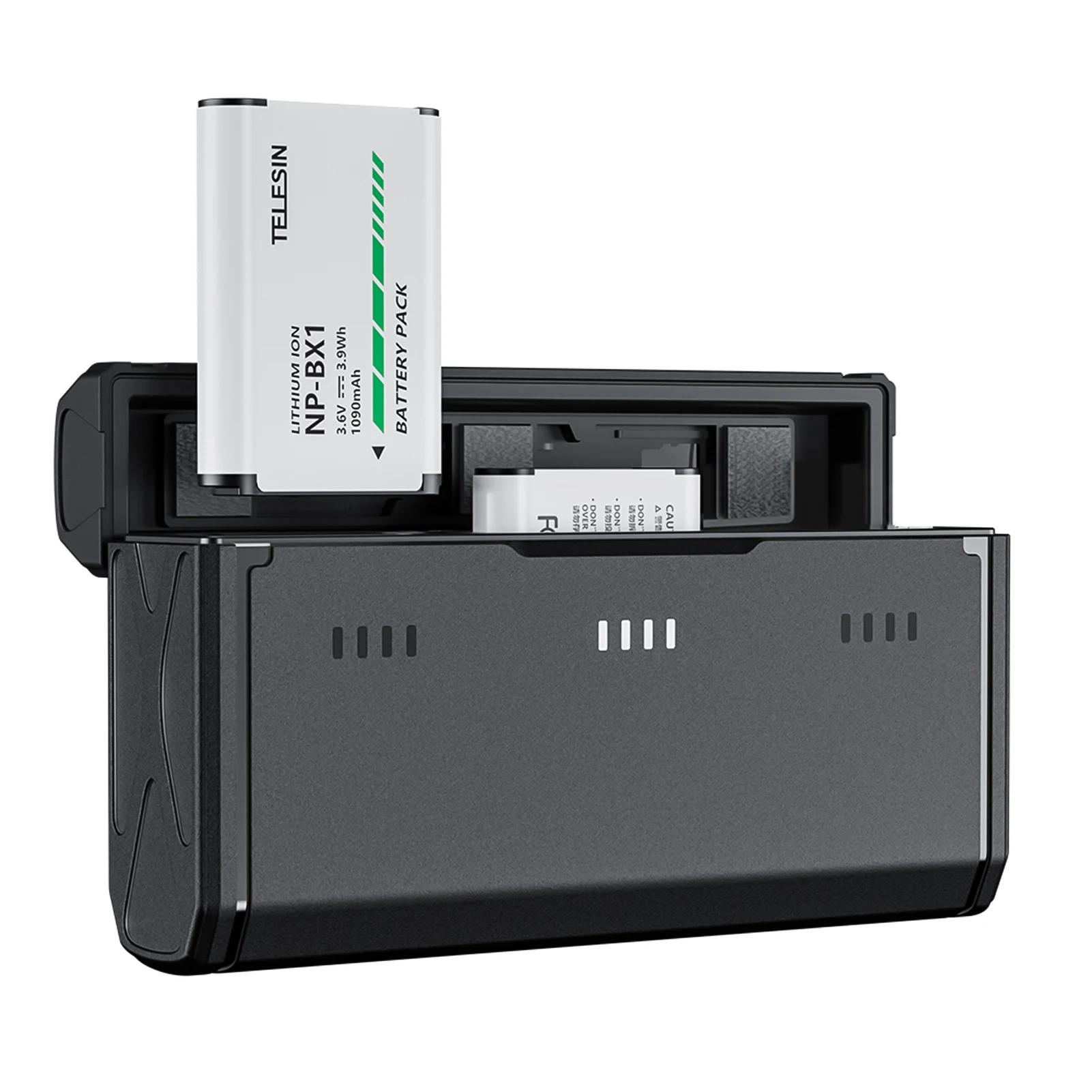 TELESIN CMR-001 NP-BX1 ͸  3  ͸  ī   USB,  ZV-1, RX100M6, H400, WX350, RX100, HX50, HDR-PJ410 , 2 